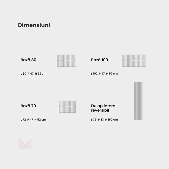 Mobilier Righe gri perlat