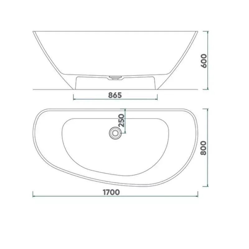 Cadă MARYLAND din marmură turnată, freestanding, de perete - imagine 2