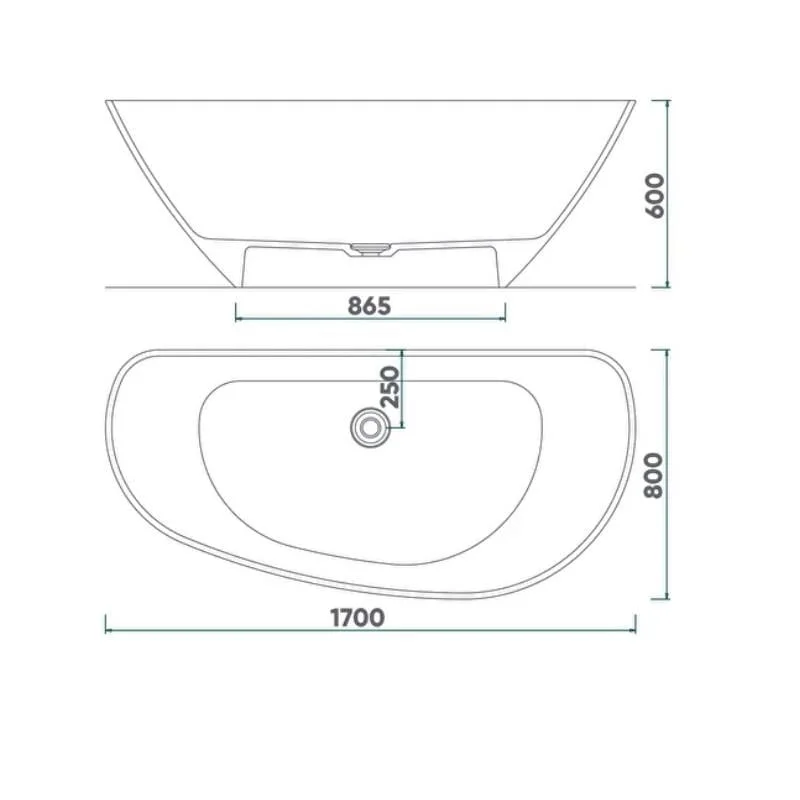 Cadă MARYLAND din marmură turnată, freestanding, de perete - imagine 4