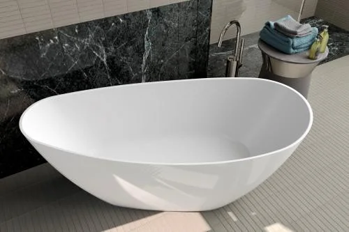 Cadă PALMYRA din marmură turnată, freestanding, de mijloc - imagine 3