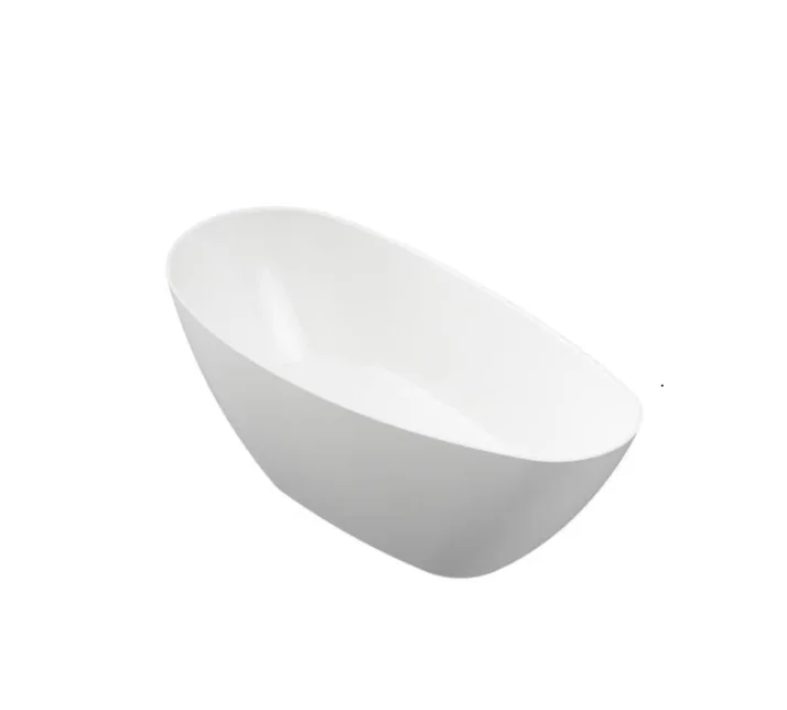 Cadă PALMYRA din marmură turnată, freestanding, de mijloc, 150x70cm – alb lucios