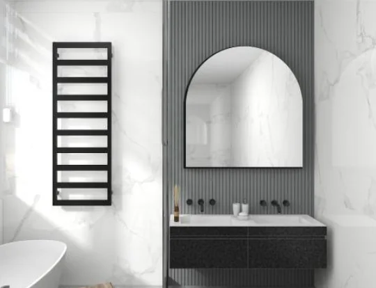 Calorifer portprosop CUBE BLACK 1100x500mm - negru mat - imagine 2