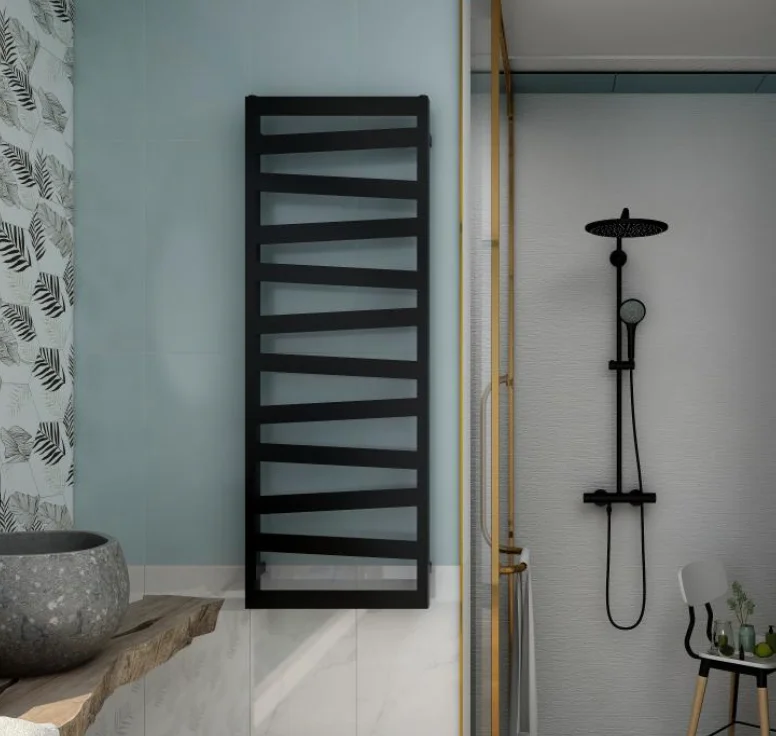 Calorifer portprosop DIAGONAL BLACK 1200x500mm - negru mat - imagine 2