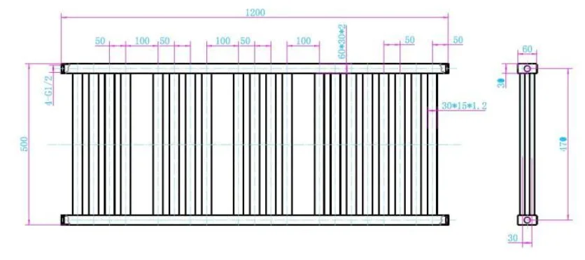 Calorifer portprosop DUO WHITE 1200x500mm - alb lucios - imagine 3