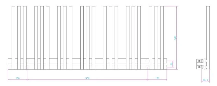 Calorifer portprosop LINEAR WHITE 1250x500mm - alb lucios - imagine 3