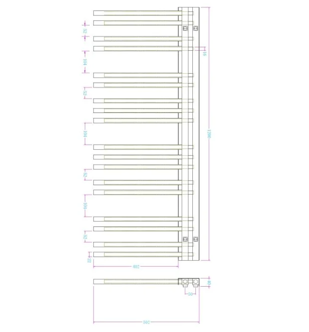 Calorifer portprosop WHITE LINE 1200x502mm - alb lucios - imagine 2