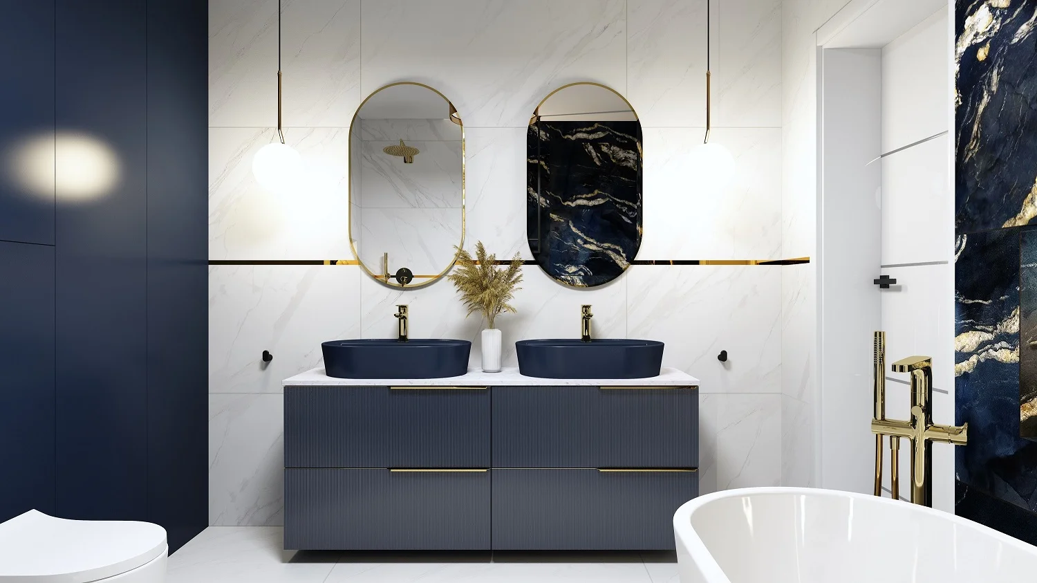 Dulap de baie cu 2 sertare - Monterey Glass - imagine 12