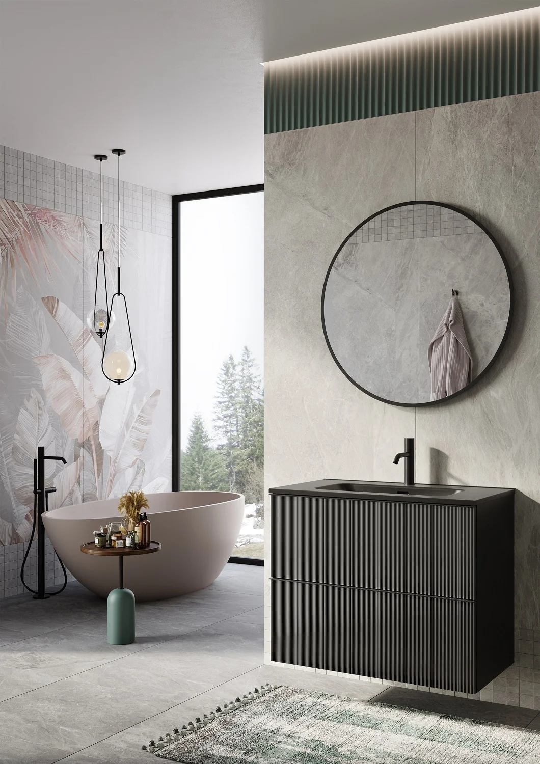 Dulap de baie cu 2 sertare - Monterey Glass - imagine 4