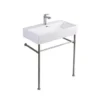 Lavoar dreptunghiular TAMPA, din porțelan, cu picioare metalice 75X42cm - alb
