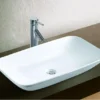 Lavoar dreptunghiular WASHINTON, din porțelan, montaj pe blat, 69x39,5cm - alb
