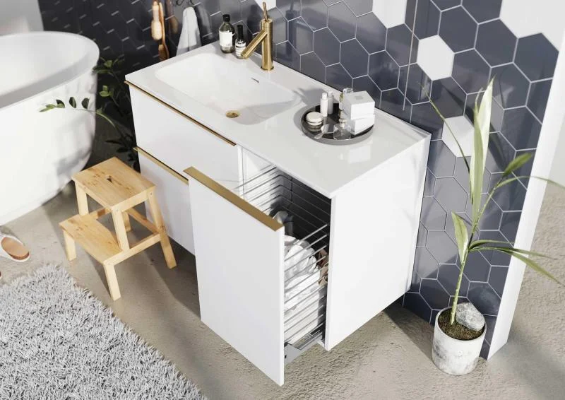 Lavoar încorporabil 120cm (80+40) stânga - Skappa - imagine 3