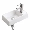 Lavoar mini dreptunghiular AUSTIN, pe partea dreaptă, montaj în perete 40x22cm - alb