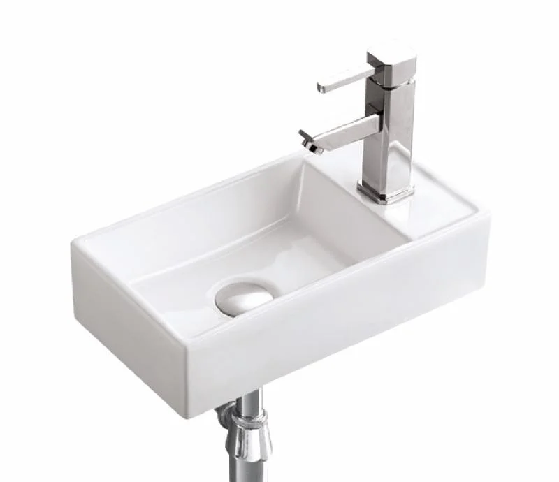 Lavoar mini dreptunghiular AUSTIN, pe partea dreaptă, montaj în perete 40x22cm - alb