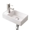Lavoar mini dreptunghiular AUSTIN, pe partea stângă, montaj în perete 40x22cm - alb
