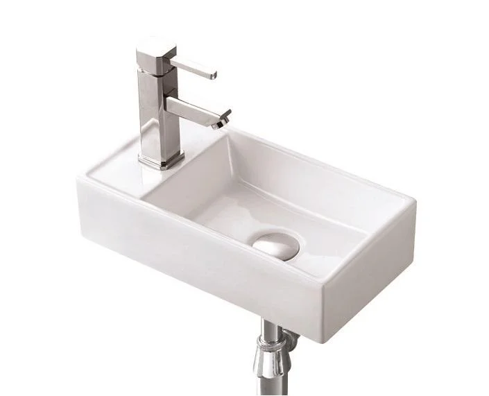 Lavoar mini dreptunghiular AUSTIN, pe partea stângă, montaj în perete 40x22cm - alb