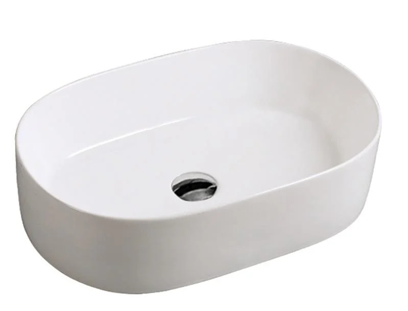 Lavoar oval DAYTON, din porțelan, montaj pe blat, 56x36,5cm - alb