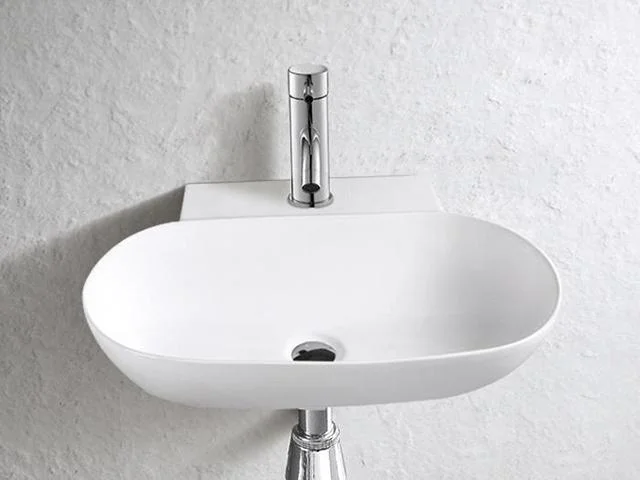Lavoar oval DETROIT, cu montaj pe perete 56x36,5cm - Alb
