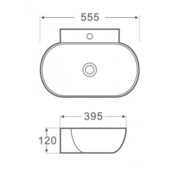 Lavoar oval DETROIT, cu montaj pe perete 56x36,5cm - Alb - imagine 2