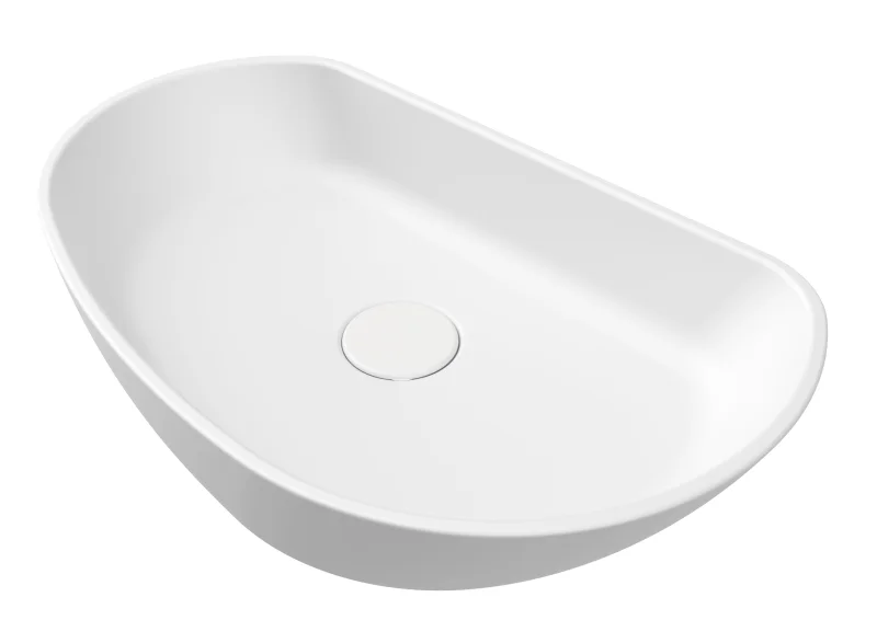 Lavoar oval MARYLAND, din marmură turnată, montaj pe blat