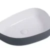 Lavoar oval ODESSA, din porțelan, montaj pe blat 55x40cm - gri exterior / alb interior