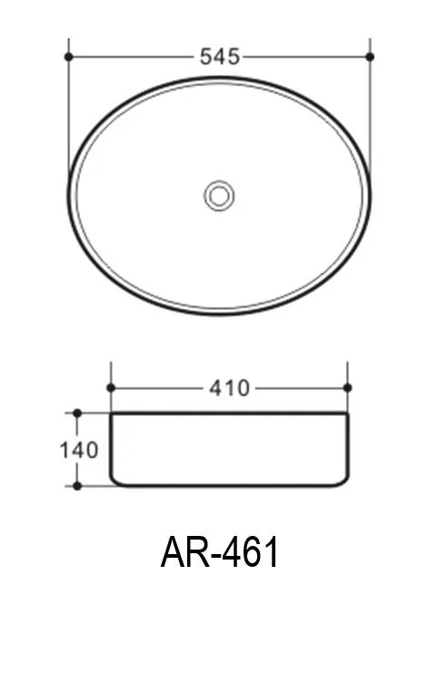 Lavoar oval PHOENIX, din porțelan, montaj pe blat 54,5X41cm - gri, cu scurgere gri - imagine 2