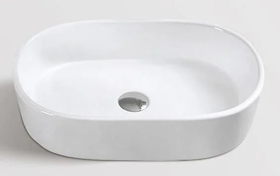 Lavoar oval TULSA, din porțelan, montaj pe blat 55x34,5cm - alb
