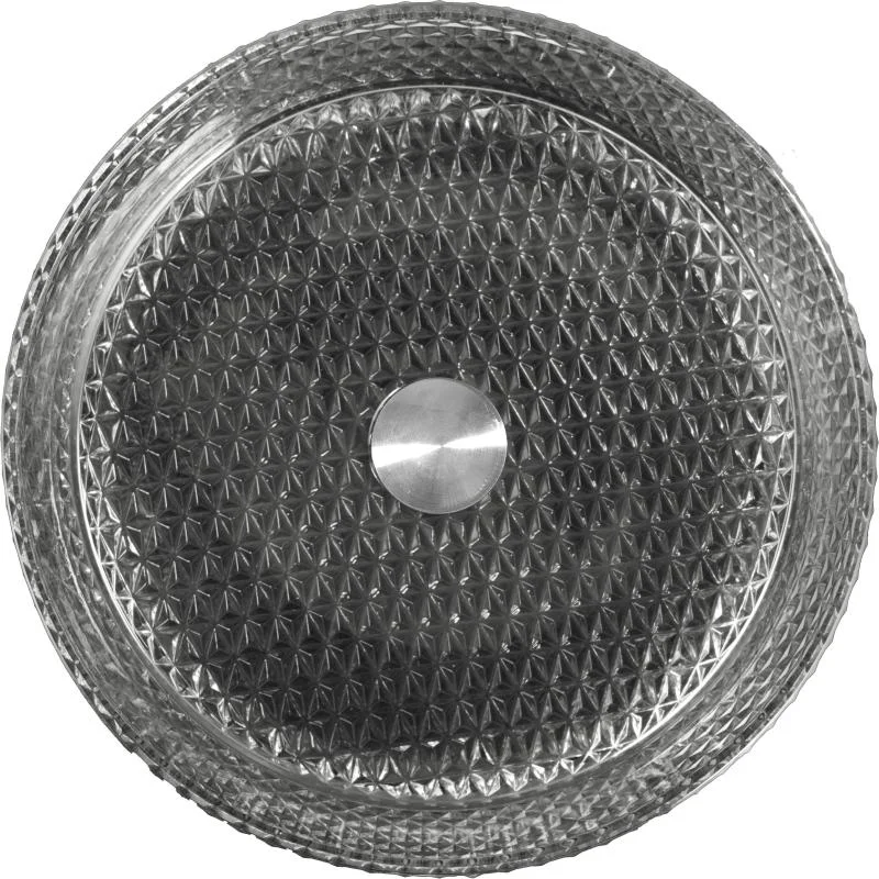Lavoar rotund GLAM, din sticlă, montaj pe blat, 39,5x39,5x12cm - gri deschis - imagine 4