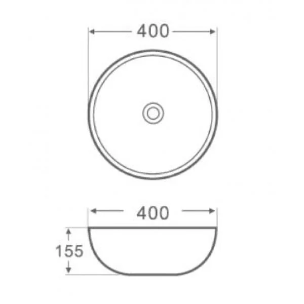 Lavoar rotund ORLANDO, din porțelan, montaj pe blat, 40cm - alb - imagine 2