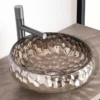 Lavoar rotund PRISMA PLATINO din sticlă-Transparentă cu nuanțe de platino