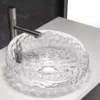 Lavoar rotundPRISMA, din sticlă, montaj pe blat, 40x40x16cm - Transparent