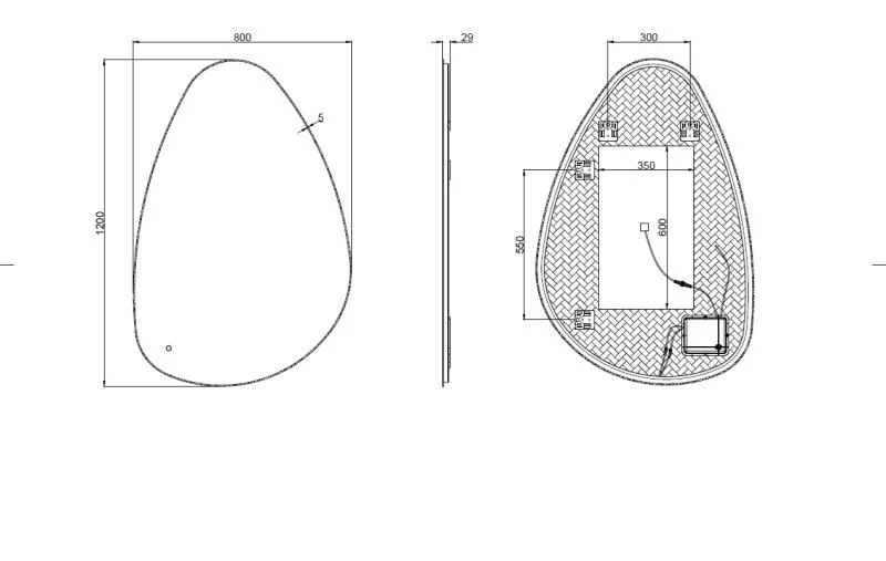 Oglindă LED 120x80 - Smart, Anti-Aburire, 2500 lm - imagine 2