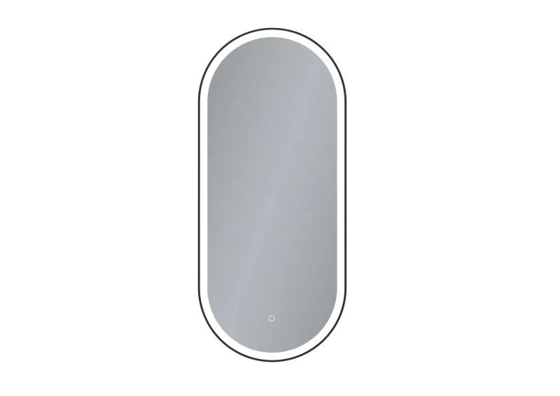 Oglindă LED cu dezaburire, cu ramă de aluminiu, negru, 40x90cm