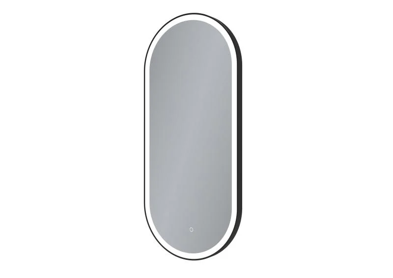 Oglindă LED cu dezaburire, cu ramă de aluminiu, negru, 40x90cm - imagine 3