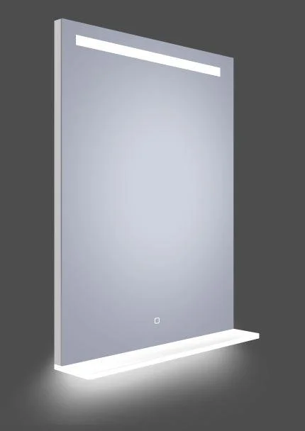 Oglindă LED, cu poliță, lumină reglabilă, dezaburire, 2 difuzoare bluetooth, 60x80cm - imagine 3