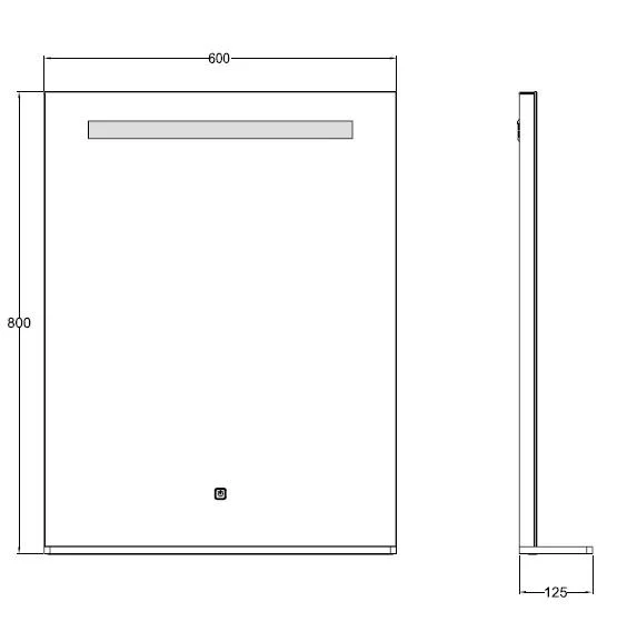 Oglindă LED, cu poliță, lumină reglabilă, dezaburire, 2 difuzoare bluetooth, 60x80cm - imagine 2