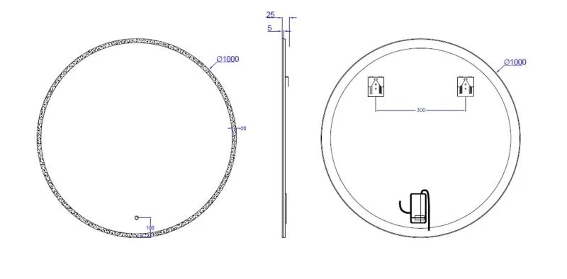 Oglindă LED, lumină reglabilă, dezaburire, 2 db bluetooth - imagine 6