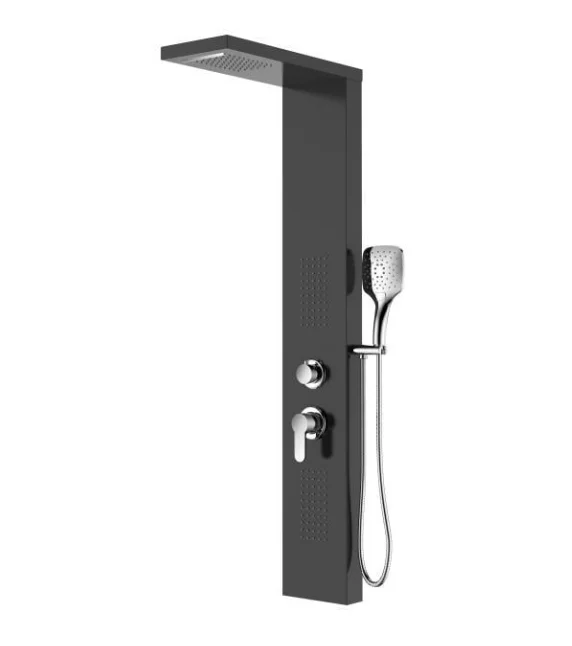 Panou de duș COLUMBIA, din aluminiu 130x20x50cm - culoare negru mat