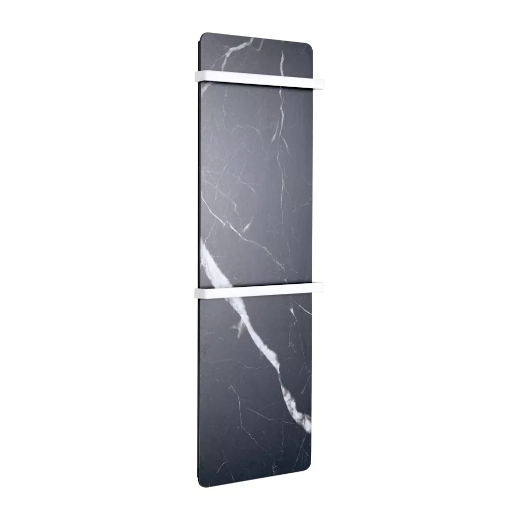 Radiator electric portprosop STONELINE, 900 × 300 mm, efect piatră neagră, 105 W