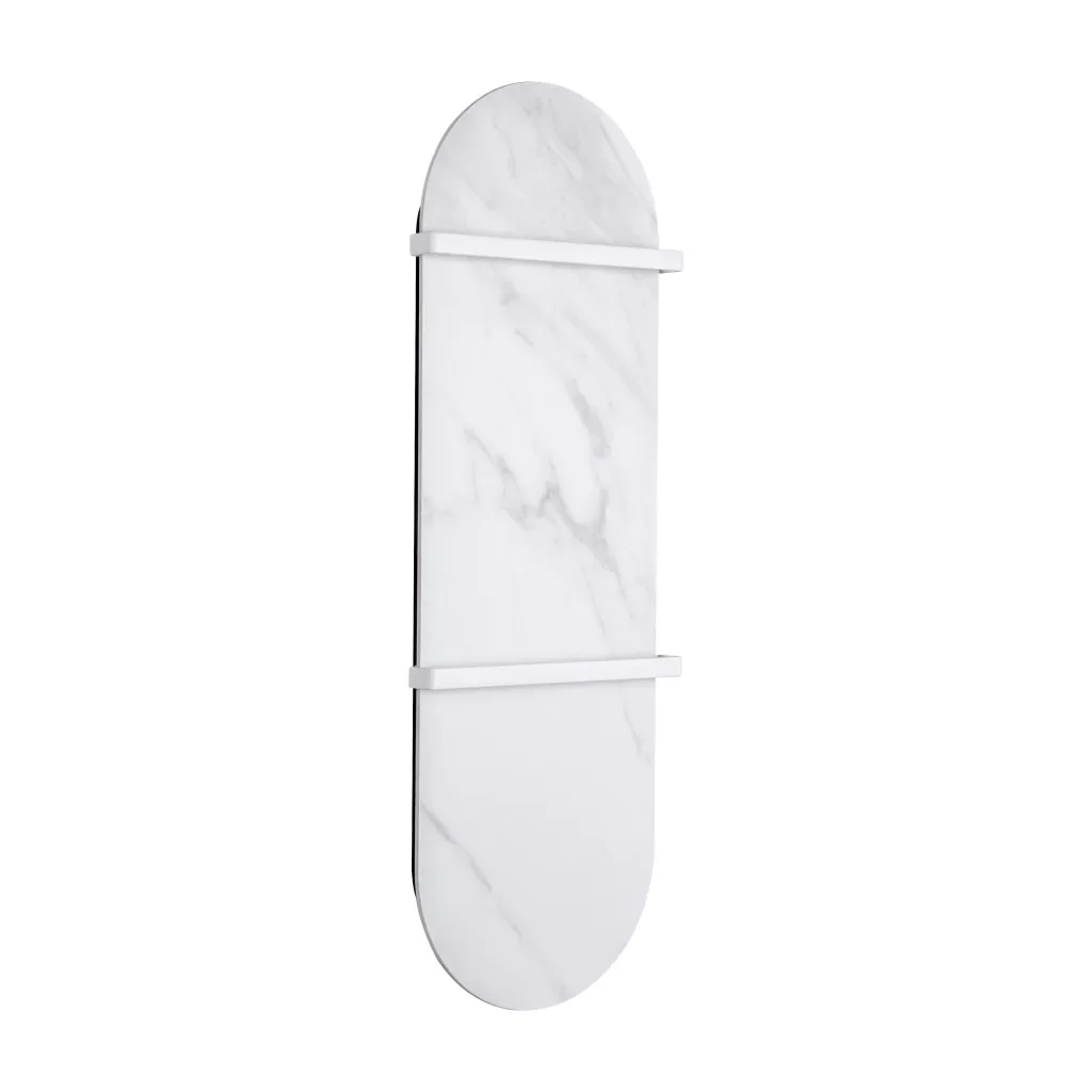 Radiator electric portprosop STONELINE ROUND, 900 × 300 mm, efect piatră albă, 105 W