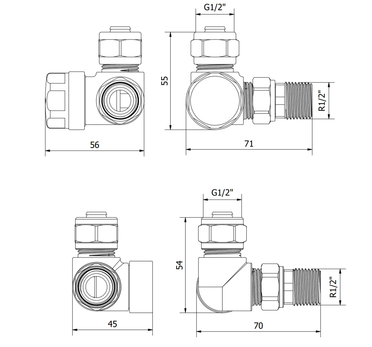 Robinet axial pentru radiator - imagine 3