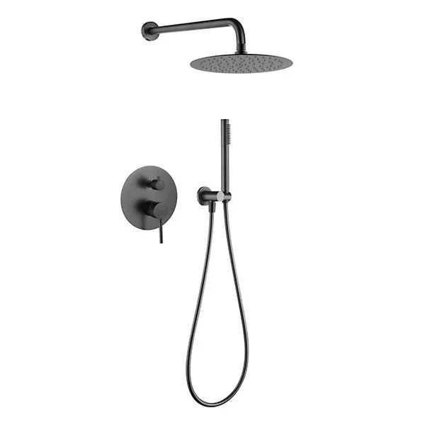 Sistem duș complet, PALMFIELD, cu montaj încastrat în perete - Gun metal