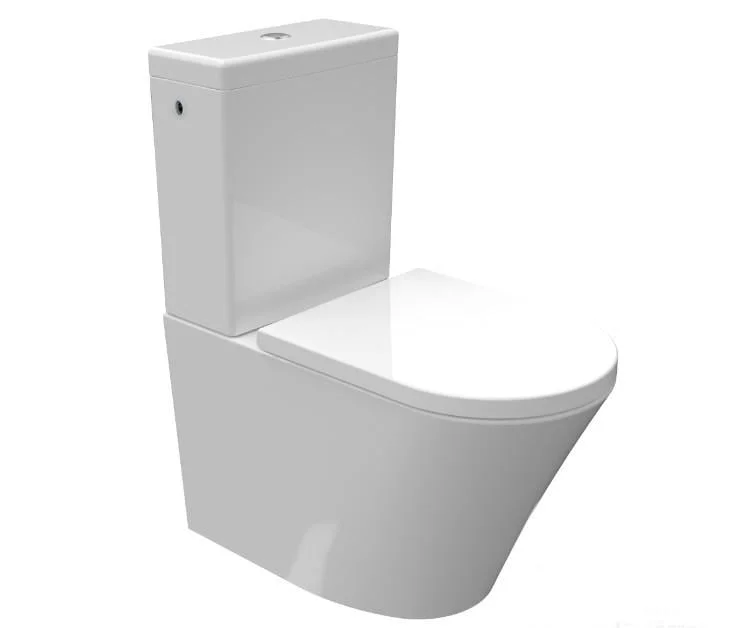 Vas WC INDIANA Rimless, Stativ, cu Rezervor Inclus - Alb Lucios (2BOX)