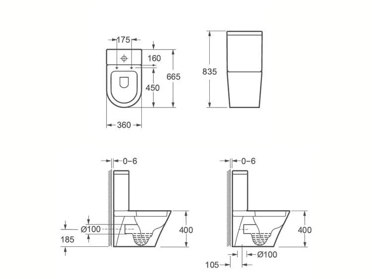 Vas WC INDIANA Rimless, Stativ, cu Rezervor Inclus - Alb Lucios (2BOX) - imagine 3