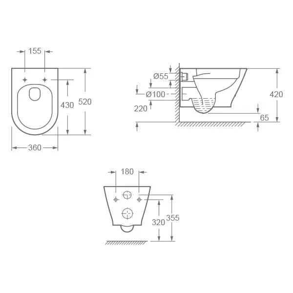 Vas WC VERMONT Rimless, Suspendat - Alb Lucios - imagine 4
