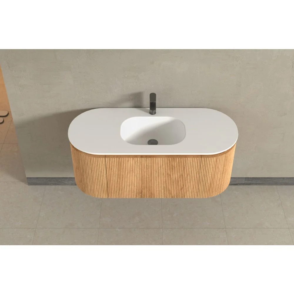 Mobilier SELINA oval cu lavoar din solid surface - 120