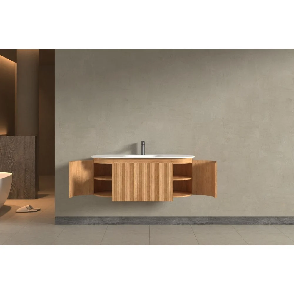 Mobilier SELINA oval cu lavoar din solid surface - 120