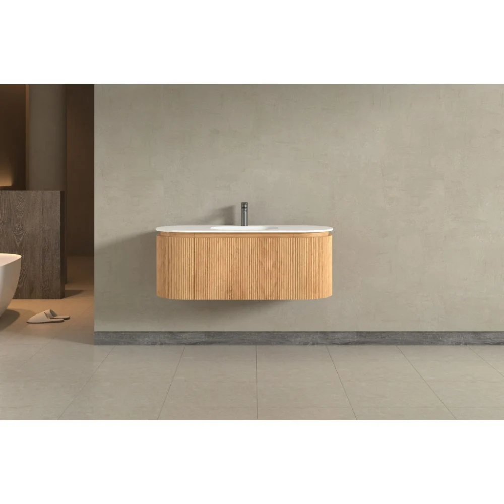 Mobilier SELINA oval cu lavoar din solid surface - 120